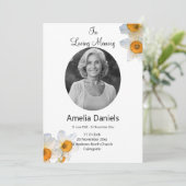 Daffodile blanc dans l'amour carte funéraire mémoi (Debout devant)