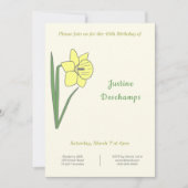 Daffodile botanique Invitation d'anniversaire (Devant)