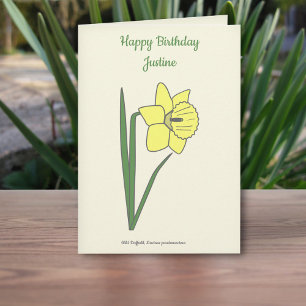 Daffodile botanique Pastel Carte d'anniversaire