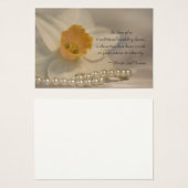 Daffodile et perles Mariage Carte de bienfaisance  (Devant & derrière)