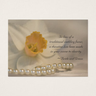 Daffodile et perles Mariage Carte de bienfaisance