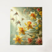 Daffodilen en vogels wandkleed (Voorkant)