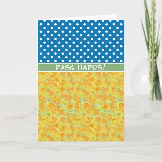 Daffodiles, Carte de Pâques Pois Salutation galloi (Devant)