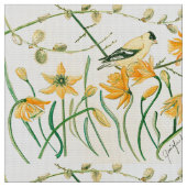 Daffodiles et Goldfinches Tissu (Fermer)