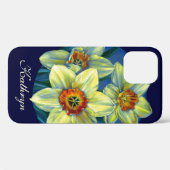 Daffodiles jaune bleu coque de ressort personnalis (Verso (horizontal))