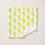 Daffodiles Jaunes Fleurs de printemps Bunch Floral (Gant de toilette)