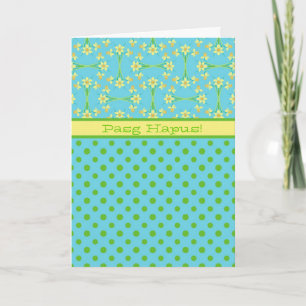 Daffodiles, Pois, Carte de Pâques, Salutation gall