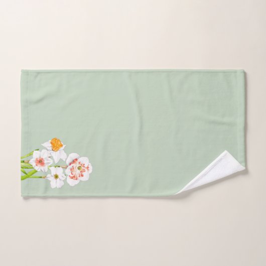 Daffodiles sur un ensemble de serviettes de bain (Serviette à main)