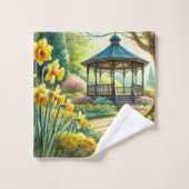 Daffodils aquarelle Jardin de printemps  (Gant de toilette)