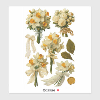 Daffodils Bouquet Spring Wedding Fussy Cut  Sticker