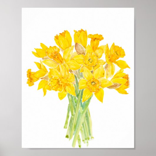 daffodils bouquet waterverf poster (Voorkant)