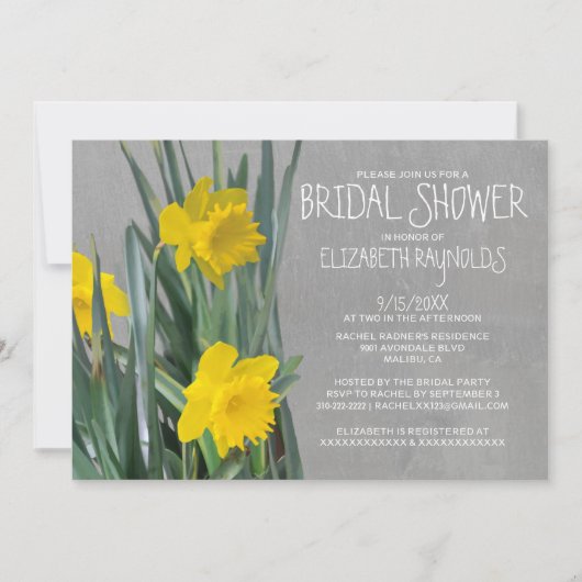 Daffodils Bridal Shower Invitations Kaart (Voorkant)