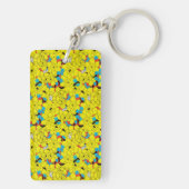 Daffodils bronfloraalpatroon sleutelhanger (achterkant)