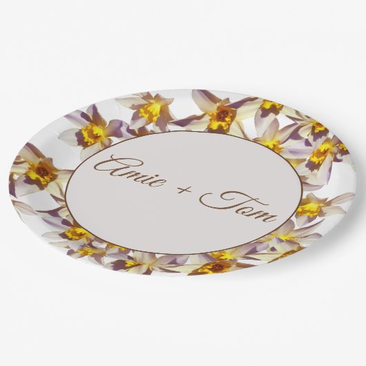 Daffodils Bruiloft Aangepaste papier borden Papieren Bordje (Gekanteld)