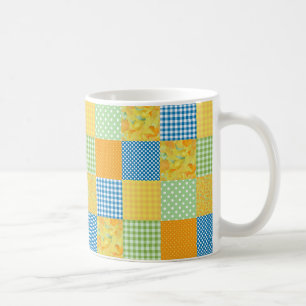 Daffodils Café Mug : Faux-Patchwork de style champ