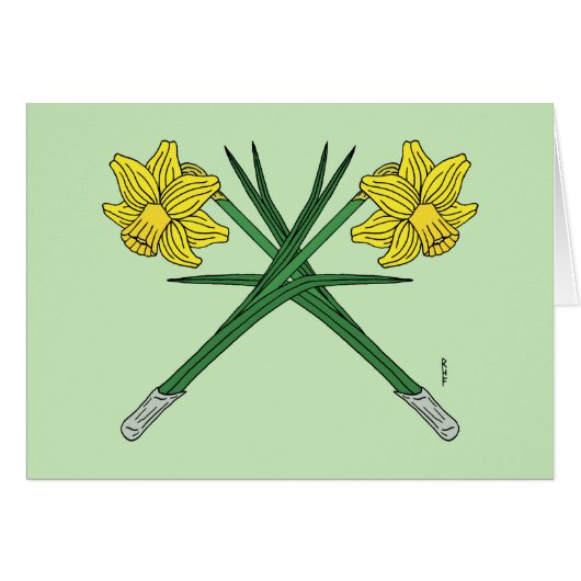 Daffodils Carte de voeux croisée (Devant horizontal)