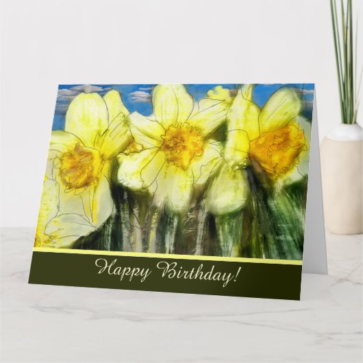 Daffodils Carte de voeux d'anniversaire personnali (Devant)