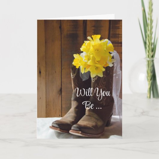 Daffodils Cowboy Boots... zal jij mijn Bridesmaid  (Voorkant)