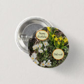 Daffodils & Crocus Birthday Ronde Button 3,2 Cm (Voorkant /achterkant)