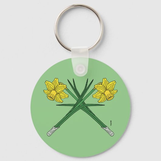 Daffodils Crossed Sleutelhanger (Voorkant)