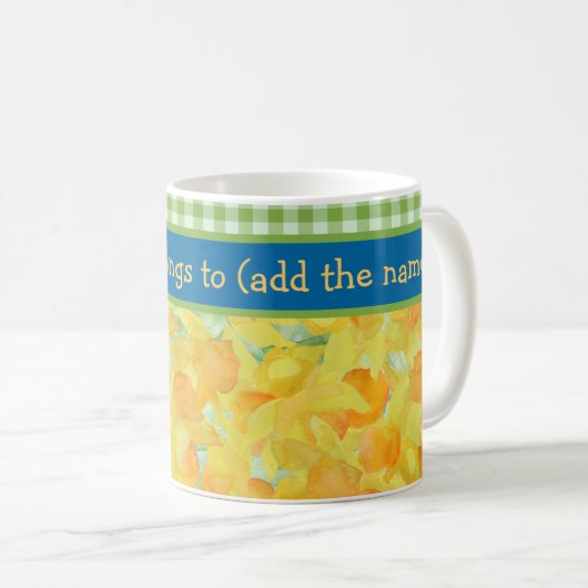 Daffodils d'or Café Mug à Customiser (Devant droit)