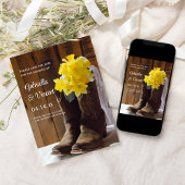 Daffodils en Cowboy Boots Wedding Save the Date Kaart