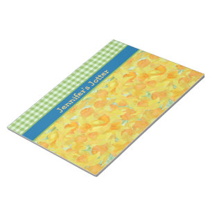 Daffodils en Green Gingham Notitieblok
