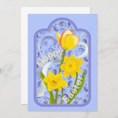 Daffodils en Tulip Kaart (Voorkant / Achterkant)