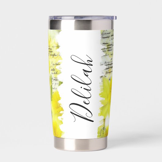 daffodils gepersonaliseerd geïsoleerde drinkbeker (Links)