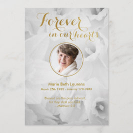 Daffodils Gold Sympathy Thank You Card met foto Bedankkaart