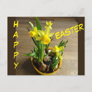 Daffodils Happy Easter Cust. Briefkaart tekst