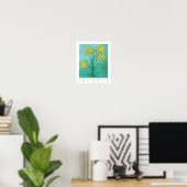 Daffodils in de lente. Acrylverf en digitale verf Poster (Thuiskantoor)