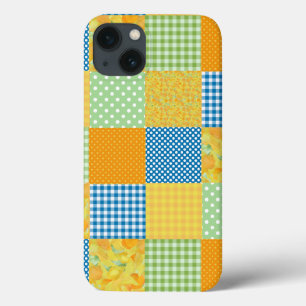 Daffodils iPad Mini Case, Land Faux-Patchwork iPhone 13 Hoesje