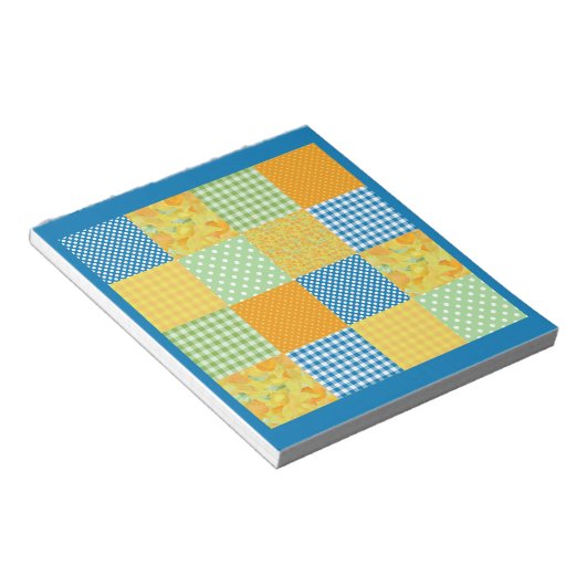 Daffodils Notitieblok, country faux-Patchwork Notitieblok (Schuin)