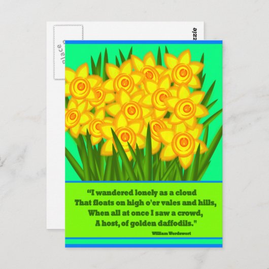 Daffodils Poem, carte postale (Devant / Derrière)