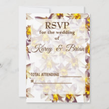 Daffodils Script, Elegante RSVP-fotokaart