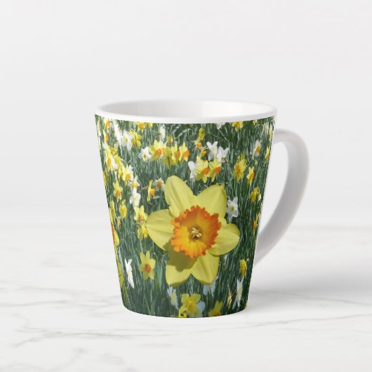 Daffodils Spring Fl. Veldgele Oranje latte Mok (Rechterhoek)