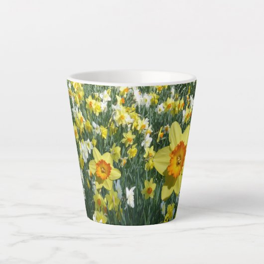Daffodils Spring Fl. Veldgele Oranje latte Mok (Voorkant)