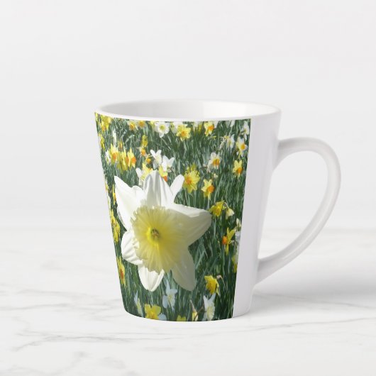 Daffodils Spring Flowers Field White Latte Mok (Rechts)