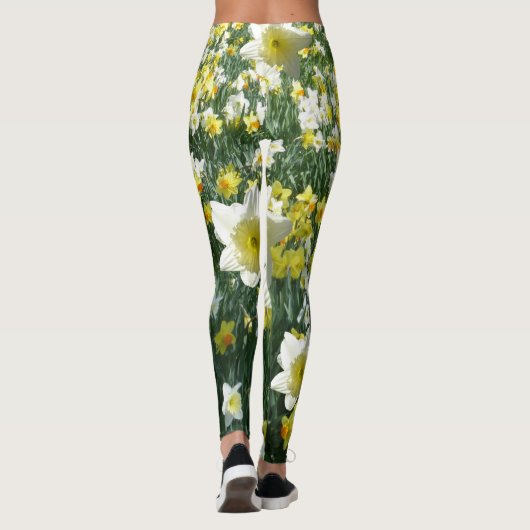 Daffodils Spring Flowers White Legging (Achterkant)