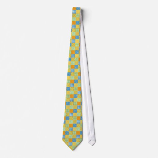 Daffodils Stropdas: Country-Style Faux-Patchwork Stropdas (Voorkant)