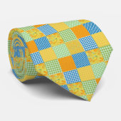 Daffodils Stropdas: Country-Style Faux-Patchwork Stropdas (Opgerold)