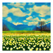 Daffodils velden - schilderen foto afdruk (Voorkant)