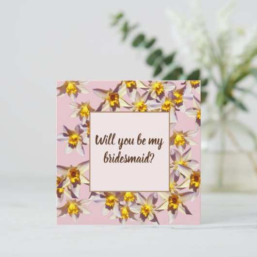Daffodils Wil je mijn flowergirl kaart zijn? (Staand voorkant)