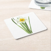 Daffodilventilator Vierkante Kartonnen Onderzetter (Schuin)