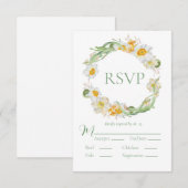 Daffodique blanc et jaune Floral Green RSVP (Devant / Derrière)