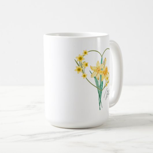 Daffodique café Mug Fleur de naissance (Devant droit)