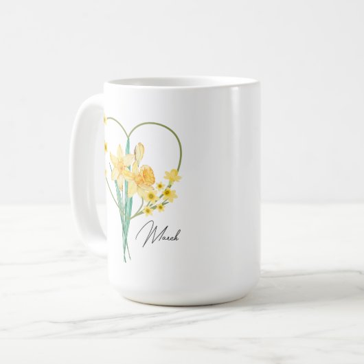 Daffodique café Mug Fleur de naissance (Devant gauche)