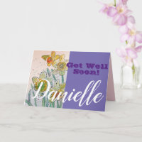 Daffodique Fleur Se Bien Bientôt Femme Carte Nom