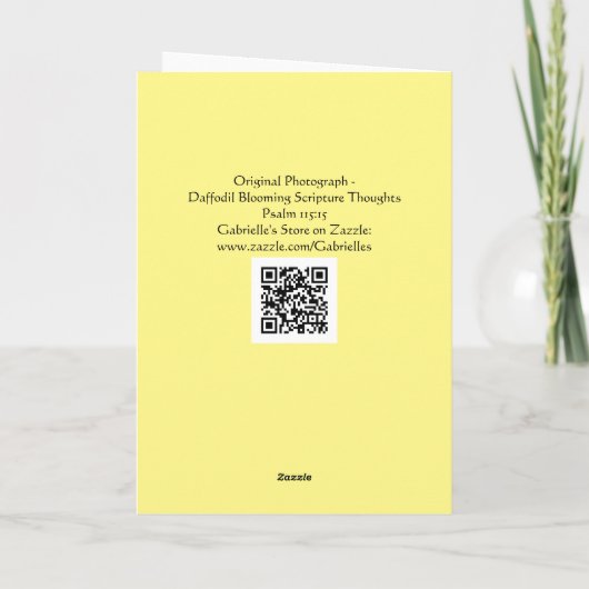 Daffodique floraison des écritures Carte de réflex (Dos)